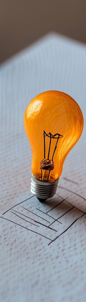 orange-light-bulb-rests-blueprin